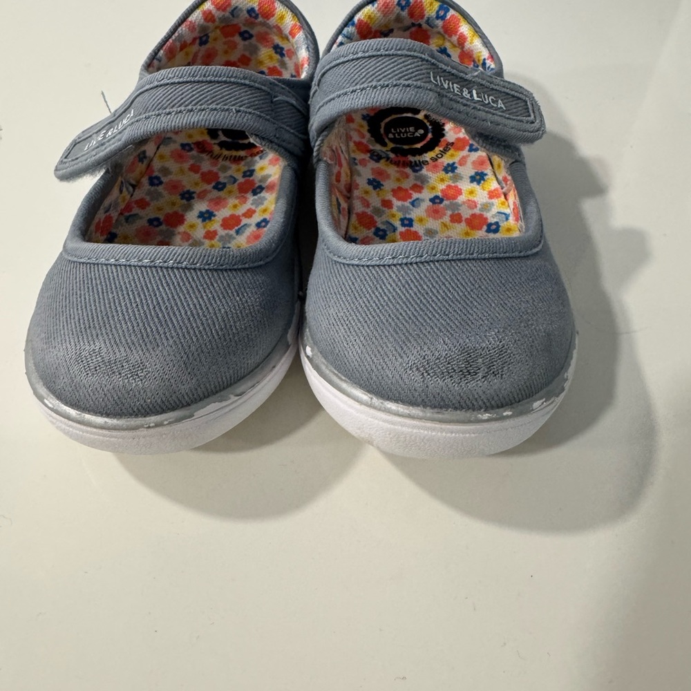 Livie & Luca Gray and White Dress Shoes Mary Jane Style